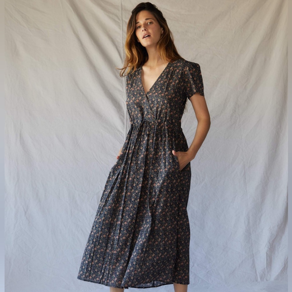 EUC Christy Dawn The Dawn Dress in Black Cosmo Floral- size S